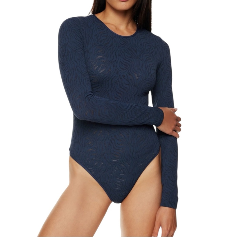 Aritzia Babaton Navy Shape Lace Bodysuit